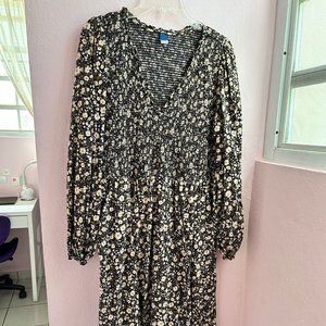 Old Navy Flower Print LS Dress